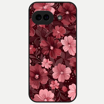  Flower Blush Bloom Glass Case for Google Pixel 10A back cover – full design glossy printed glass finish