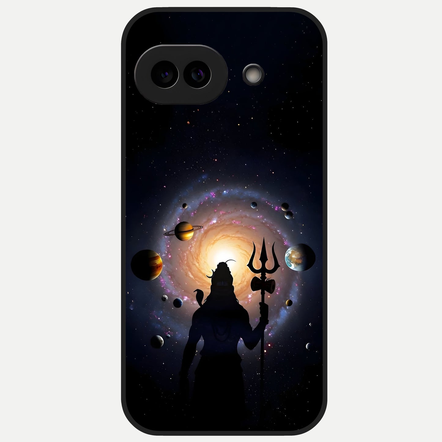  Galactic Shiva Vision Glass Case for Google Pixel 10A back cover – full design glossy printed glass finish