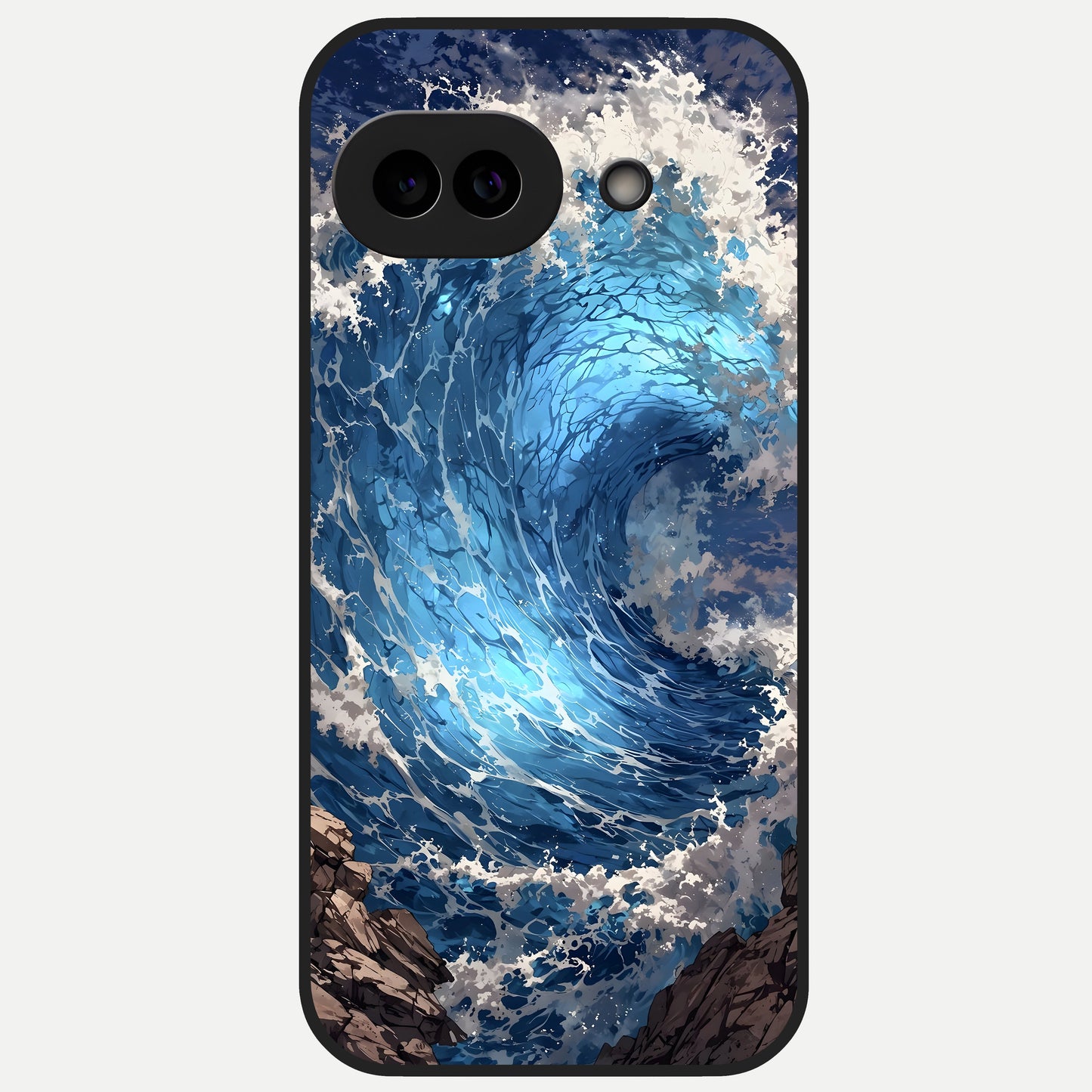  Giant Ocean Wave Glass Case for Google Pixel 10A back cover – full design glossy printed glass finish