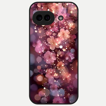  Glowing Petal Bliss Glass Case for Google Pixel 10A back cover – full design glossy printed glass finish