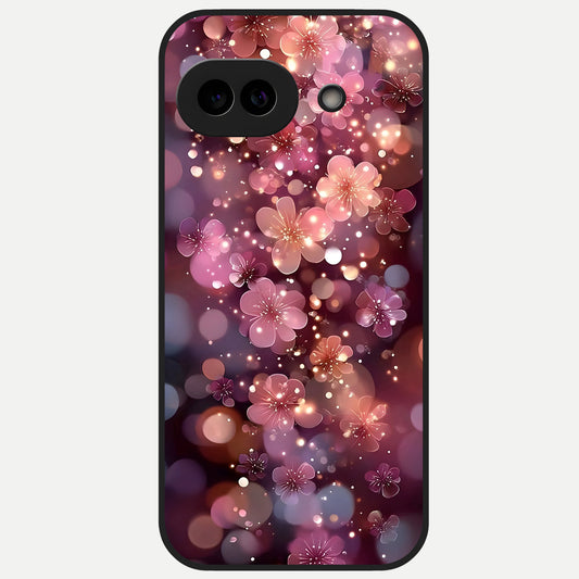  Glowing Petal Bliss Glass Case for Google Pixel 10A back cover – full design glossy printed glass finish