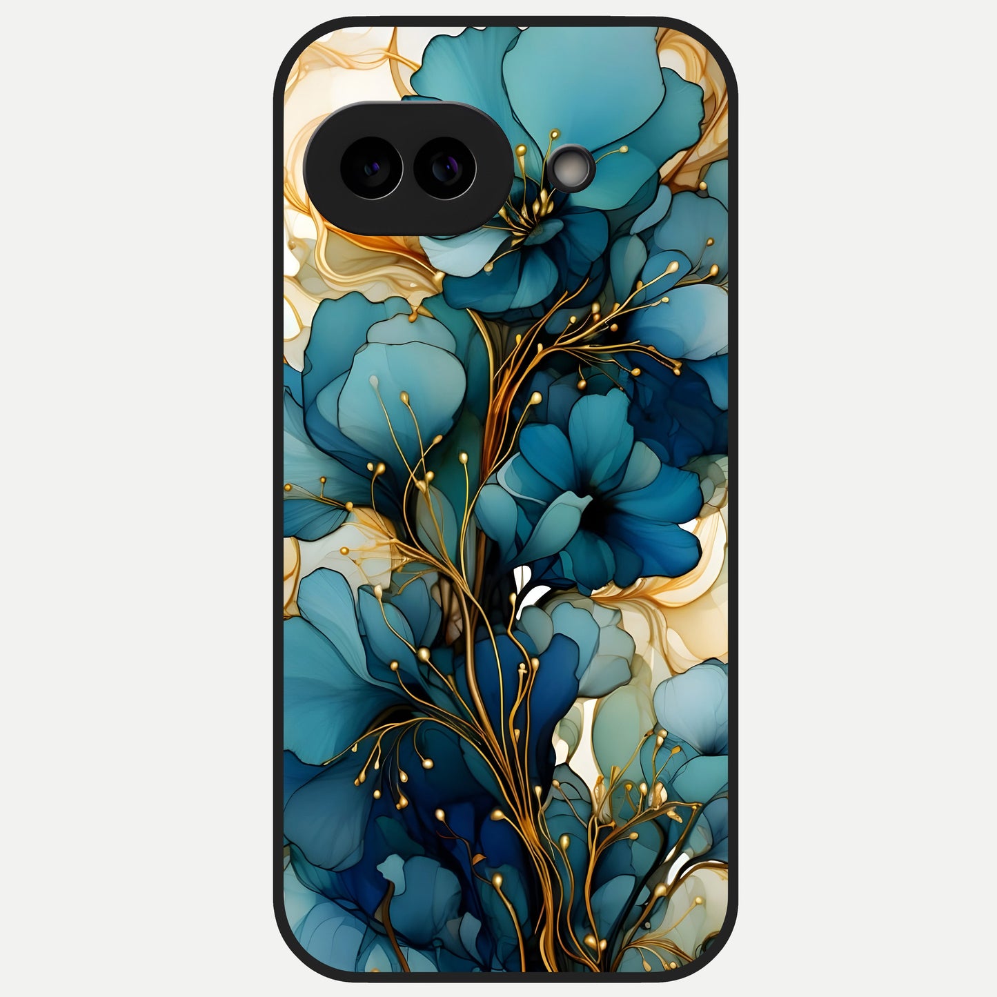  Golden Bloom Symphony Glass Case for Google Pixel 10A back cover – full design glossy printed glass finish