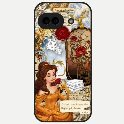  Golden Dream Belle Glass Case for Google Pixel 10A back cover – full design glossy printed glass finish