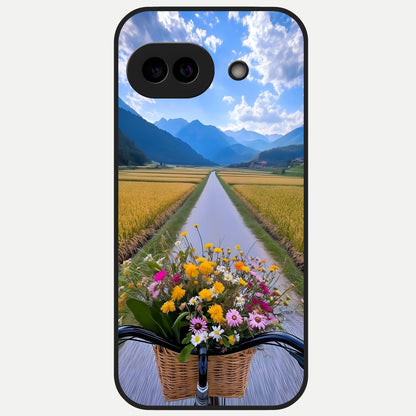  Golden Field Journey Glass Case for Google Pixel 10A back cover – full design glossy printed glass finish