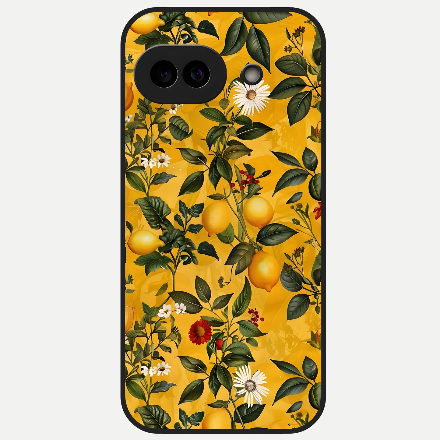  Golden Lemon Field Glass Case for Google Pixel 10A back cover – full design glossy printed glass finish