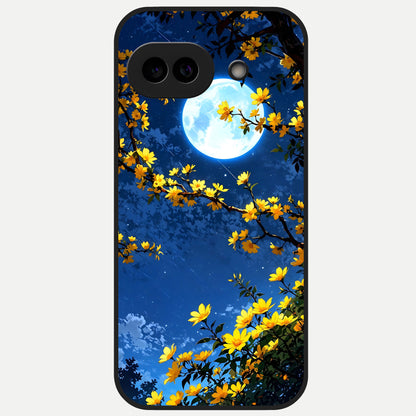  Golden Night Glow Glass Case for Google Pixel 10A back cover – full design glossy printed glass finish