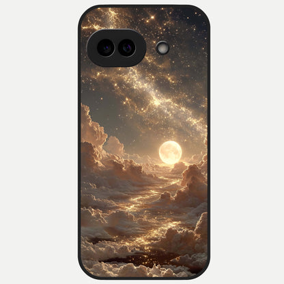  Golden Sky Dream Glass Case for Google Pixel 10A back cover – full design glossy printed glass finish