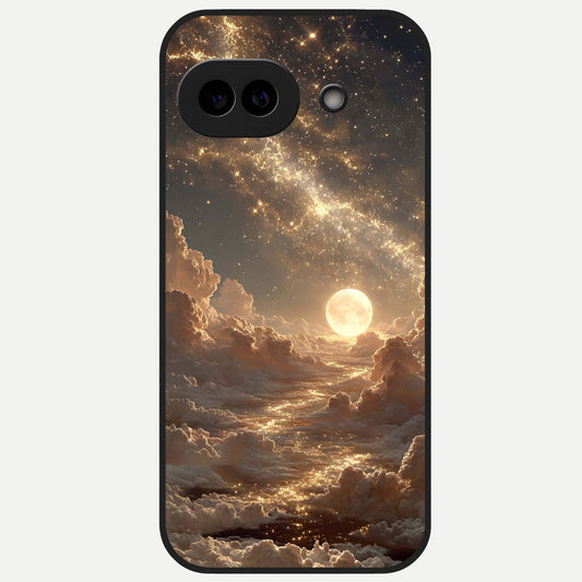  Golden Sky Dream Glass Case for Google Pixel 10A back cover – full design glossy printed glass finish