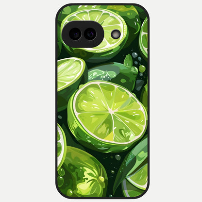  Green Lemon Glass Case for Google Pixel 10A back cover – full design glossy printed glass finish