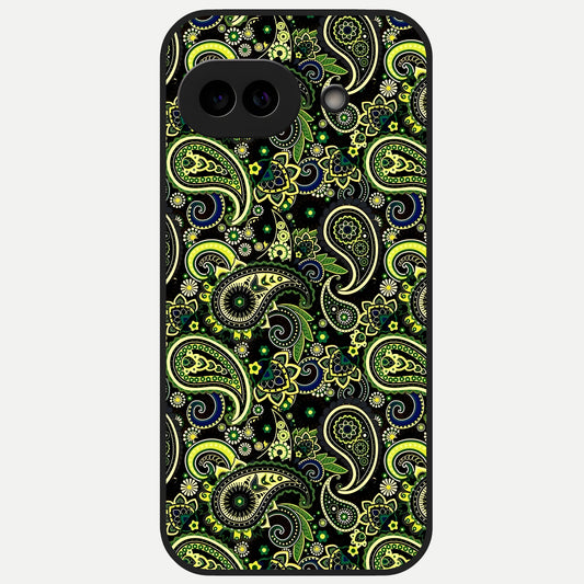  Green Mandala Pattern Glass Case for Google Pixel 10A back cover – full design glossy printed glass finish