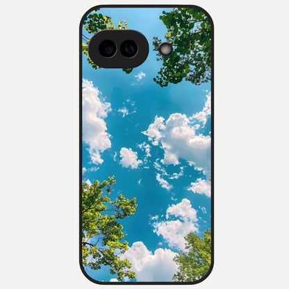  Greenery Sky Glass Case for Google Pixel 10A back cover – full design glossy printed glass finish