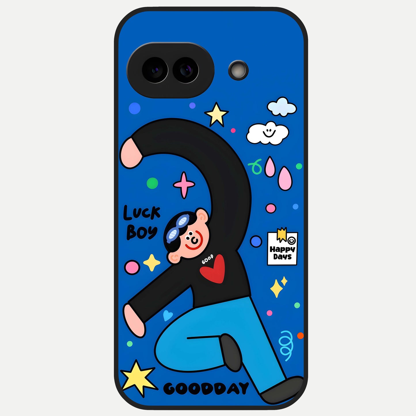  Happy Luck Vibe Glass Case for Google Pixel 10A back cover – full design glossy printed glass finish