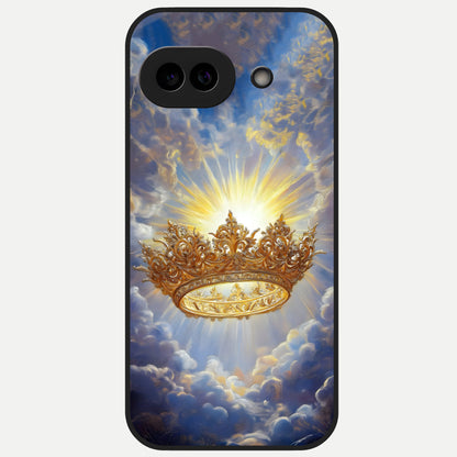  Heavenly Crown Light Glass Case for Google Pixel 10A back cover – full design glossy printed glass finish