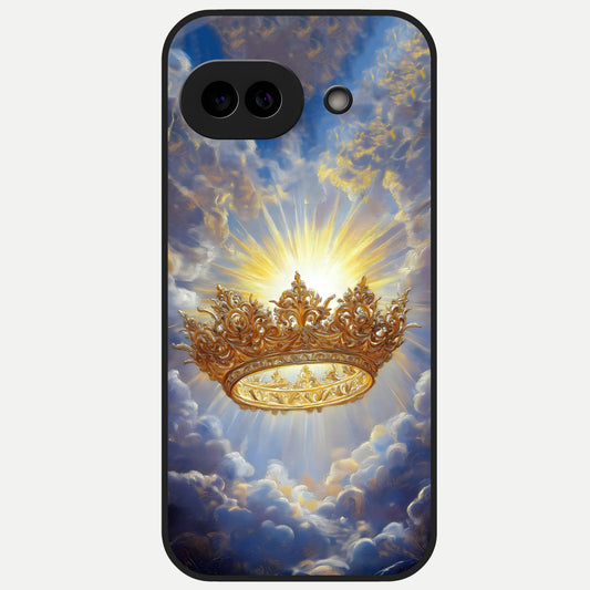  Heavenly Crown Light Glass Case for Google Pixel 10A back cover – full design glossy printed glass finish