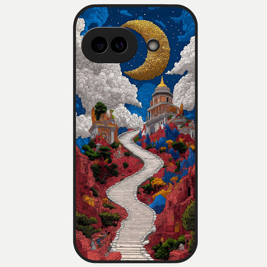  Heavenly Moon Path Glass Case for Google Pixel 10A back cover – full design glossy printed glass finish