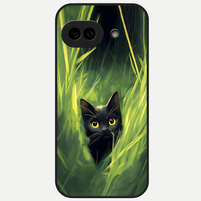  Hidden Cat Whisper Glass Case for Google Pixel 10A back cover – full design glossy printed glass finish