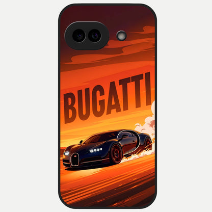  Inferno Bugatti Storm Glass Case for Google Pixel 10A back cover – full design glossy printed glass finish