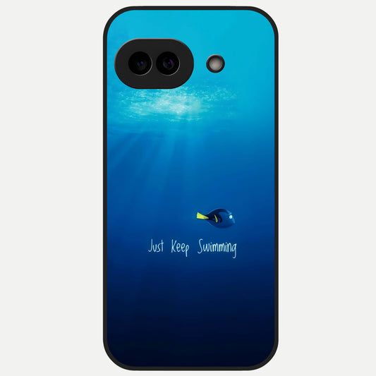  Just Keep Swimming Glass Case for Google Pixel 10A back cover – full design glossy printed glass finish