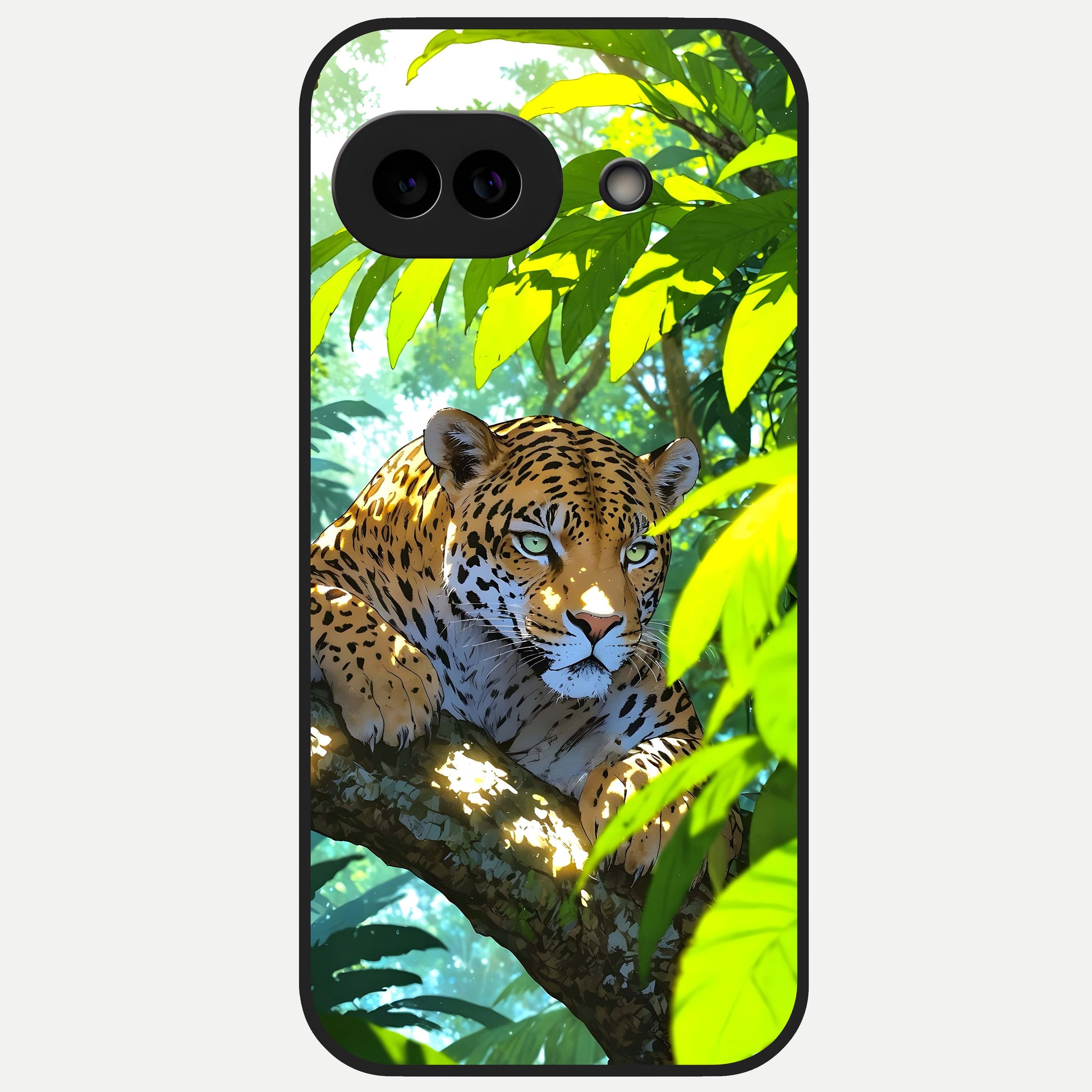  Leopard in Jungle Glass Case for Google Pixel 10A back cover – full design glossy printed glass finish