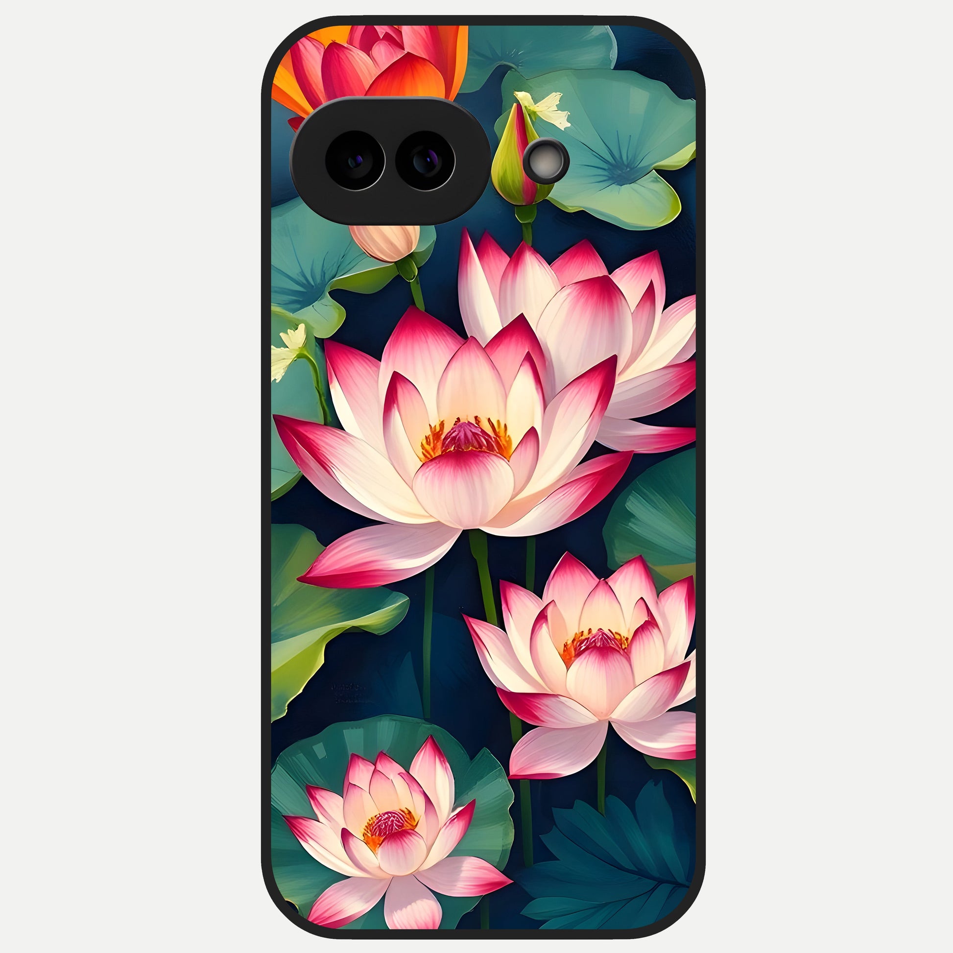  Lotus Dream Serenity Glass Case for Google Pixel 10A back cover – full design glossy printed glass finish