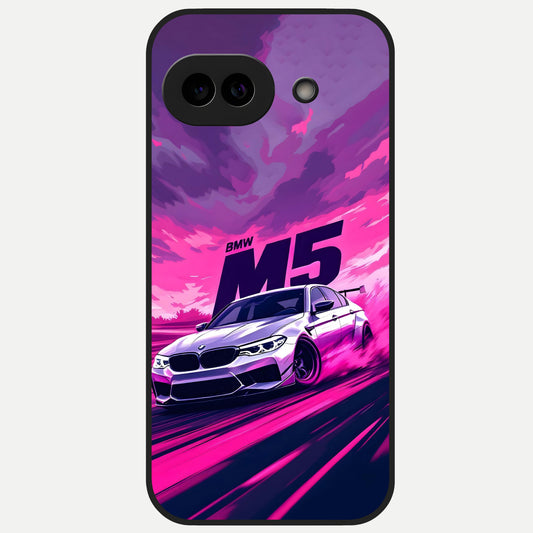  MS Neon Car Glass Case for Google Pixel 10A back cover – full design glossy printed glass finish