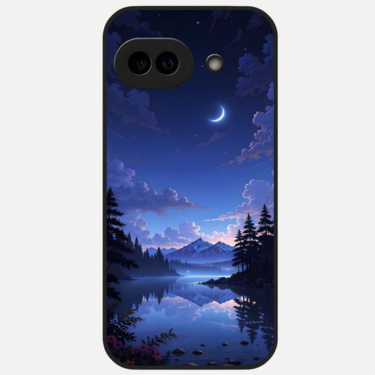  Midnight Lake Peace Glass Case for Google Pixel 10A back cover – full design glossy printed glass finish