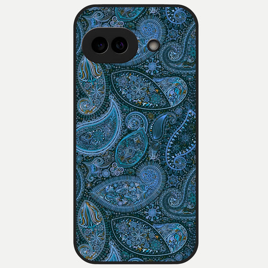  Midnight Paisley Glow Glass Case for Google Pixel 10A back cover – full design glossy printed glass finish