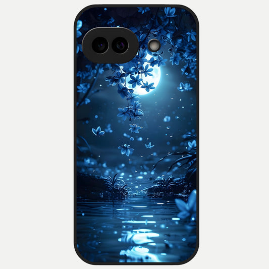  Moonlight Petal Dream Glass Case for Google Pixel 10A back cover – full design glossy printed glass finish