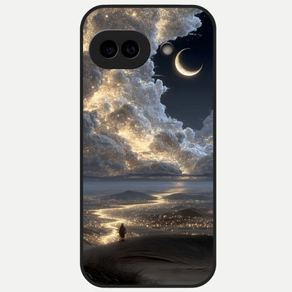  Moonlight Spark Path Glass Case for Google Pixel 10A back cover – full design glossy printed glass finish