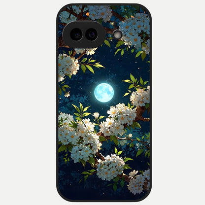  Moonlit Blossom Dream Glass Case for Google Pixel 10A back cover – full design glossy printed glass finish