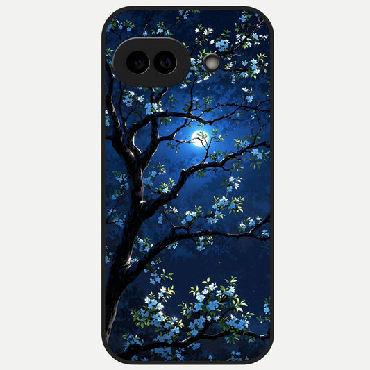  Mystic Floral Night Glass Case for Google Pixel 10A back cover – full design glossy printed glass finish