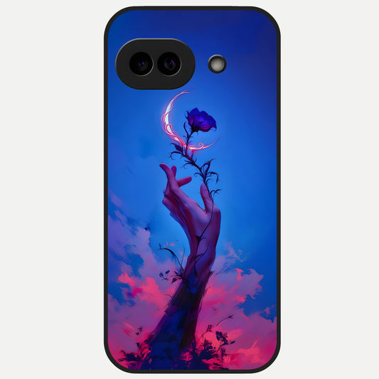 Mystic Hand Glass Case for Google Pixel 10A back cover – full design glossy printed glass finish