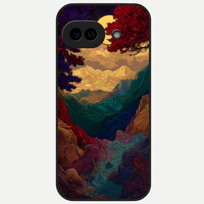  Mystic Valley Light Glass Case for Google Pixel 10A back cover – full design glossy printed glass finish
