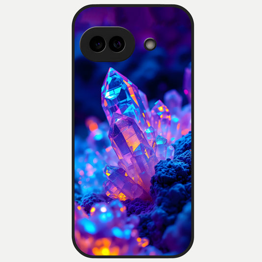  Neon Aura Shards Glass Case for Google Pixel 10A back cover – full design glossy printed glass finish