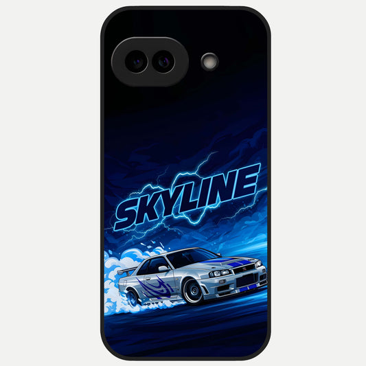  Neon Drift Beast Glass Case for Google Pixel 10A back cover – full design glossy printed glass finish