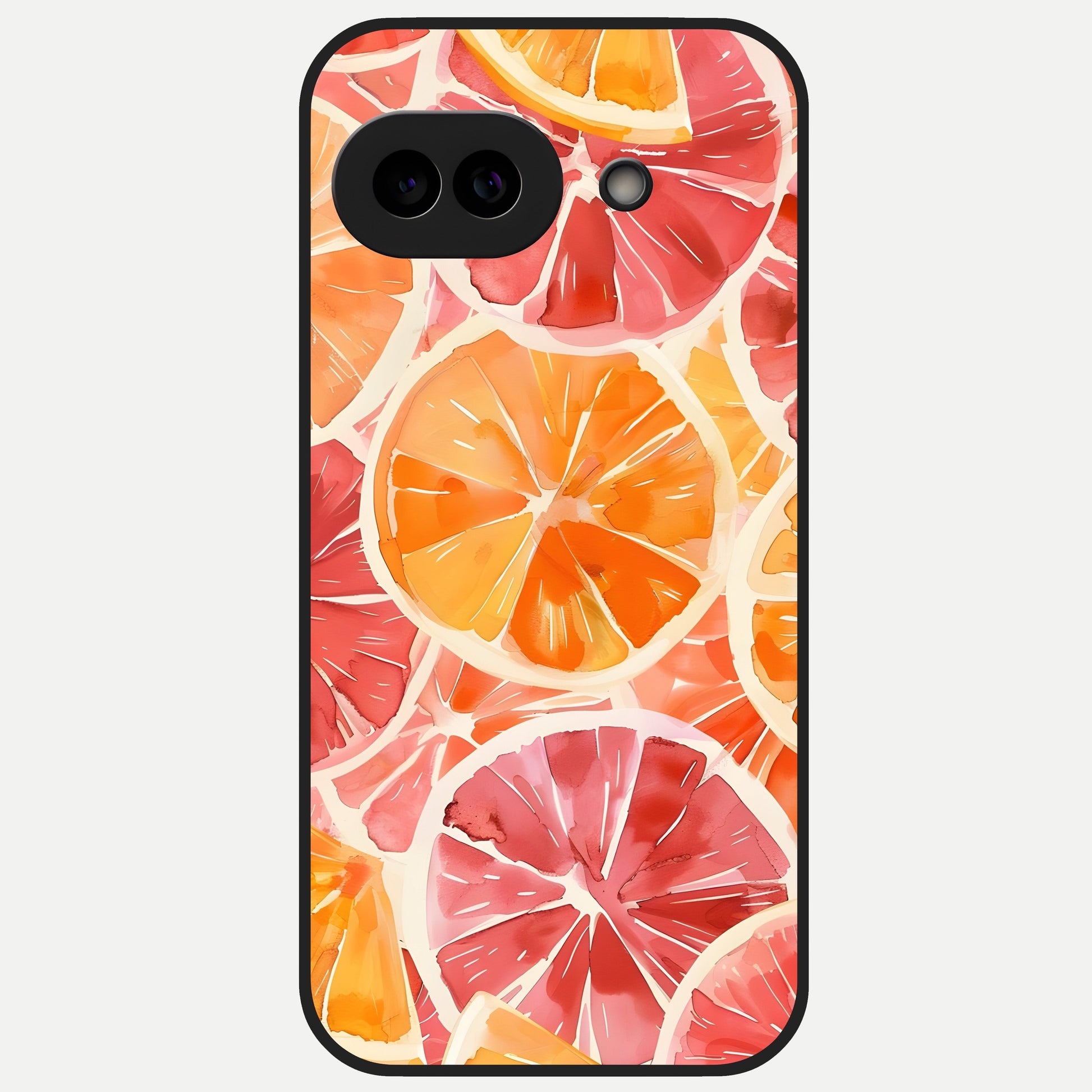  Orange Fruits Pattern Glass Case for Google Pixel 10A back cover – full design glossy printed glass finish