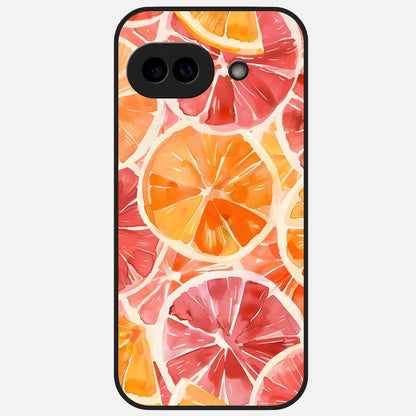  Orange Fruits Pattern Glass Case for Google Pixel 10A back cover – full design glossy printed glass finish