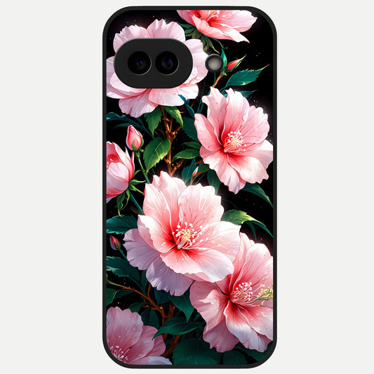  Peach Flower Glass Case for Google Pixel 10A back cover – full design glossy printed glass finish