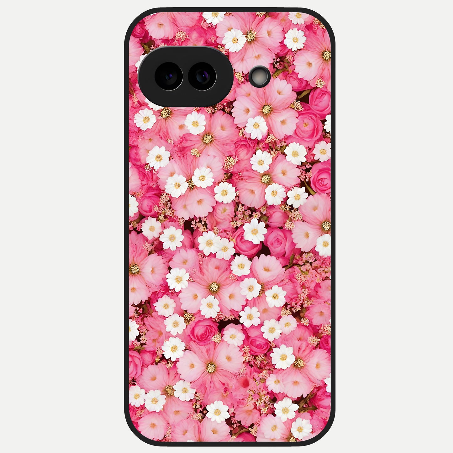  Pink Daisy Bliss Glass Case for Google Pixel 10A back cover – full design glossy printed glass finish