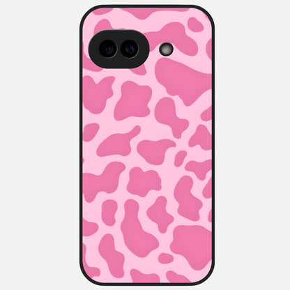  Pink Moo Magic Glass Case for Google Pixel 10A back cover – full design glossy printed glass finish
