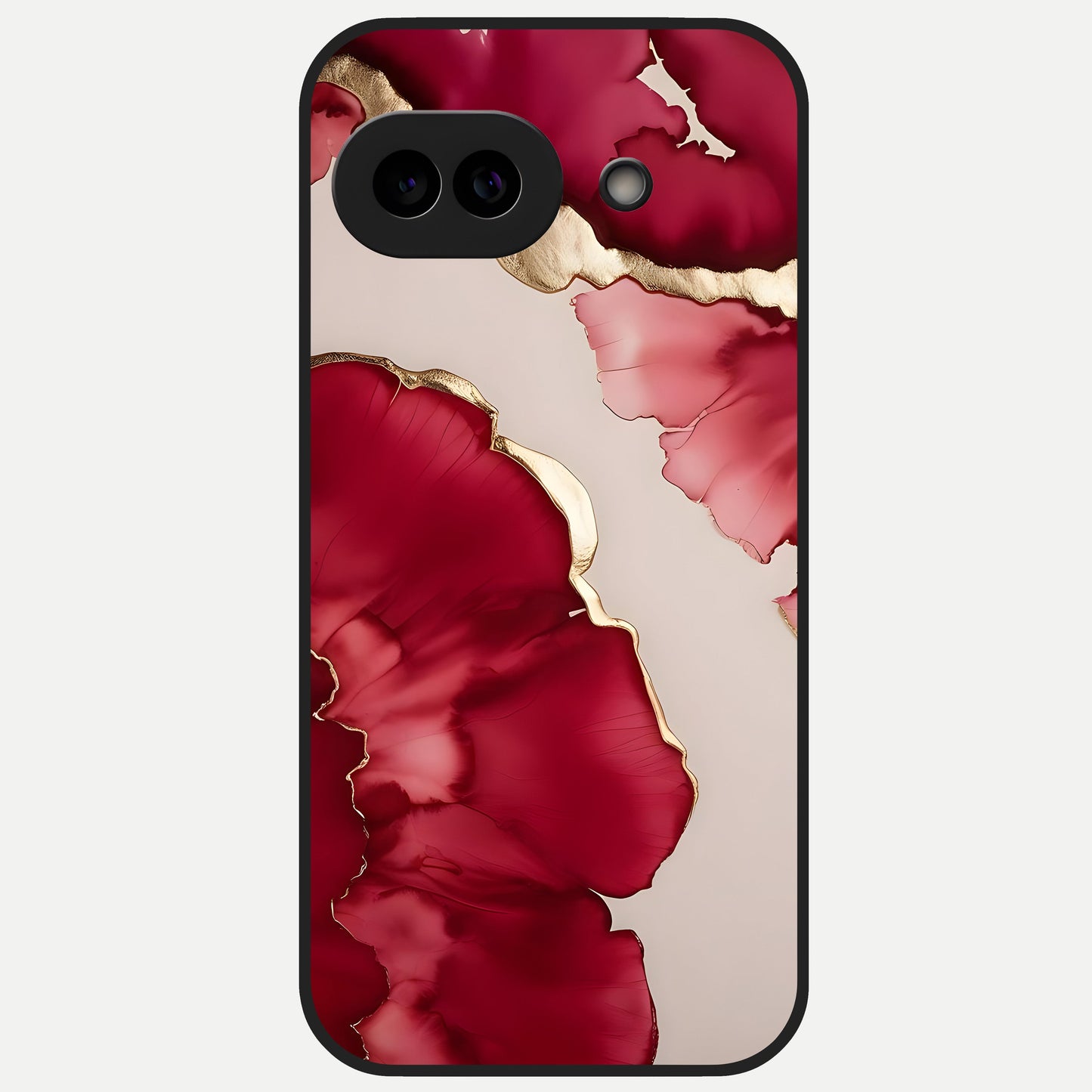  Pink And White Marble Glass Case for Google Pixel 10A back cover – full design glossy printed glass finish