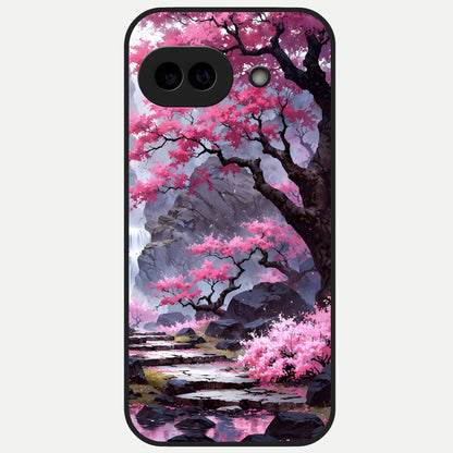  Pinkish Scenery Glass Case for Google Pixel 10A back cover – full design glossy printed glass finish