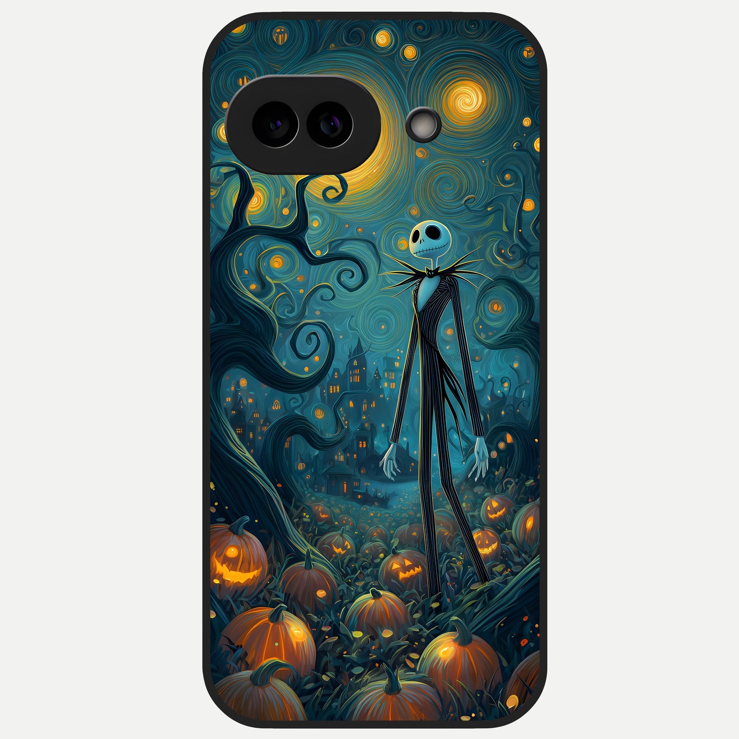  Pumpkin Moonlight Tale Glass Case for Google Pixel 10A back cover – full design glossy printed glass finish