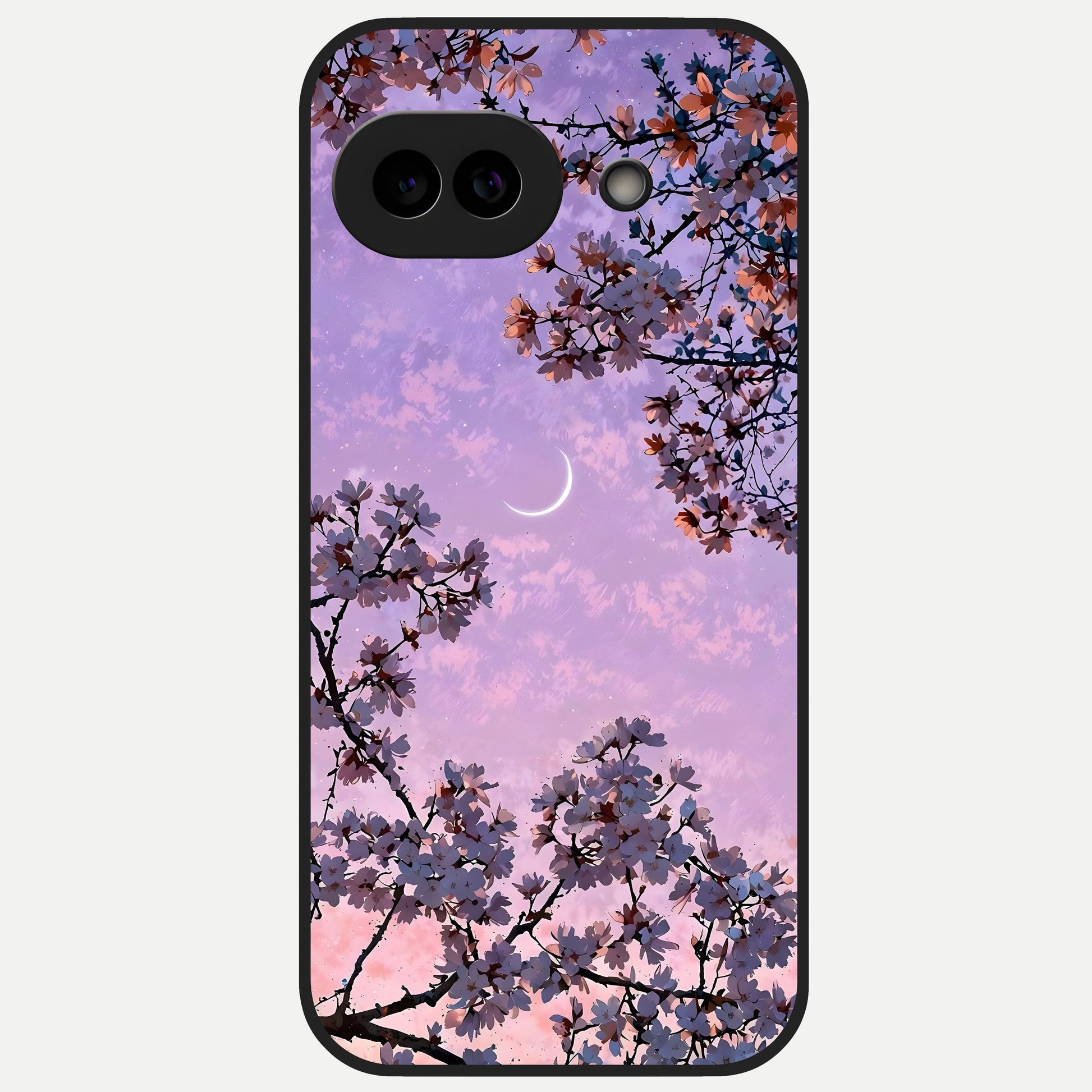  Purple Serenity Moon Glass Case for Google Pixel 10A back cover – full design glossy printed glass finish