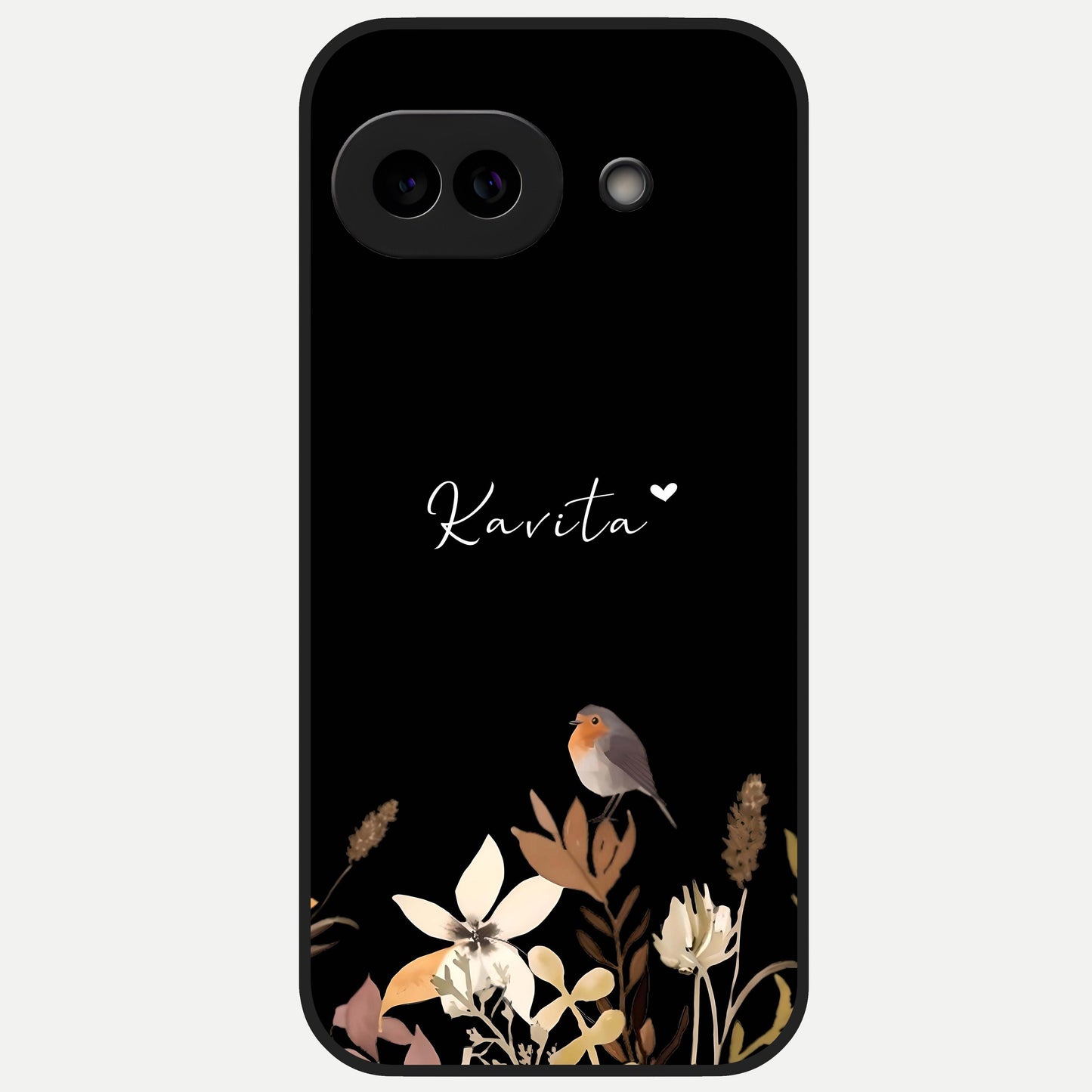  Quiet Garden Tune Custom Name Glass Case for Google Pixel 10A back cover – full design glossy printed glass finish