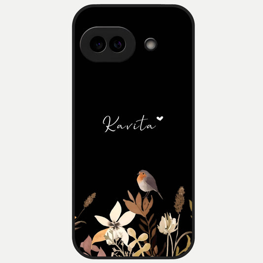  Quiet Garden Tune Custom Name Glass Case for Google Pixel 10A back cover – full design glossy printed glass finish