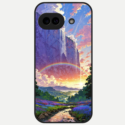  Rainbow Valley Dream Glass Case for Google Pixel 10A back cover – full design glossy printed glass finish