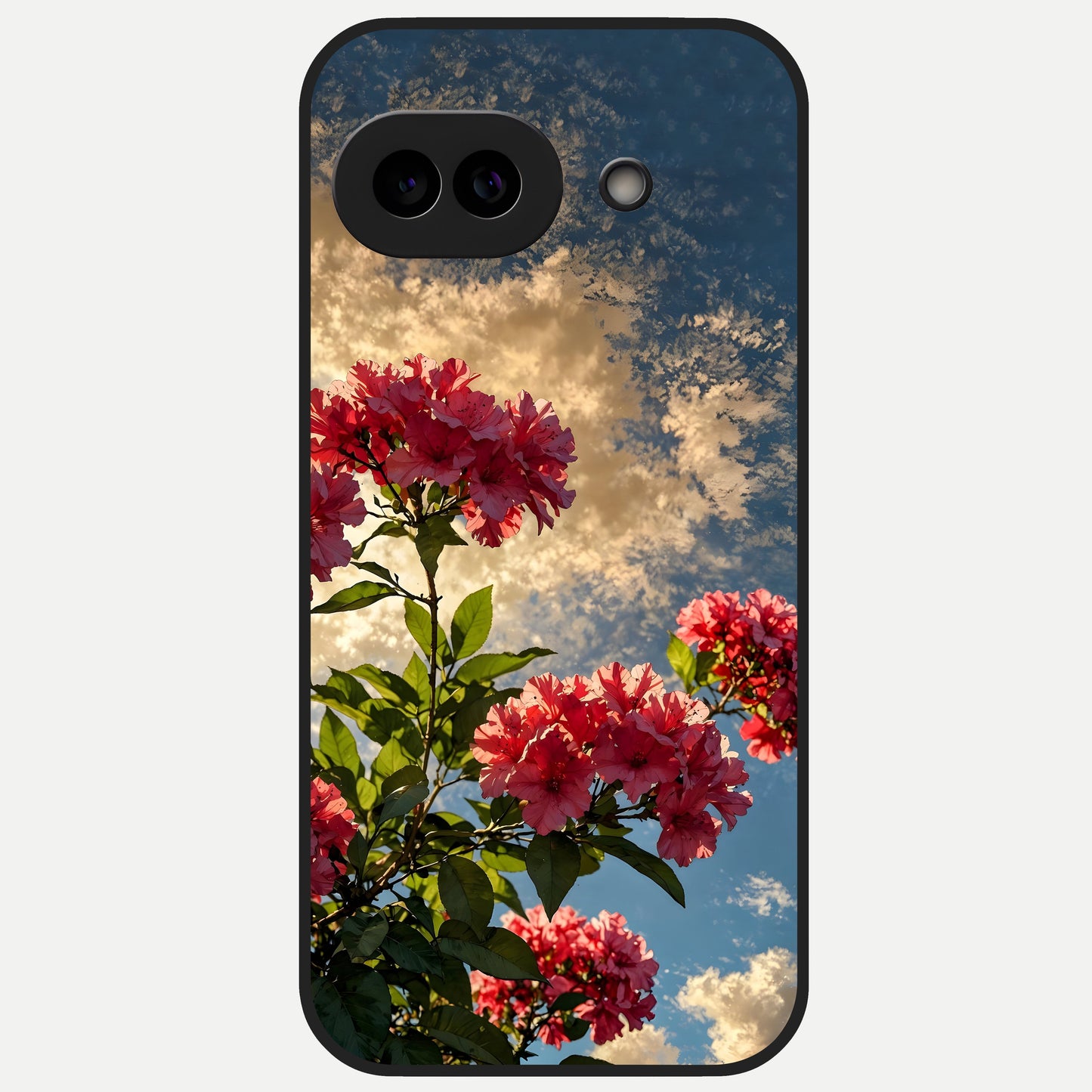  Red Bloom Skies Glass Case for Google Pixel 10A back cover – full design glossy printed glass finish