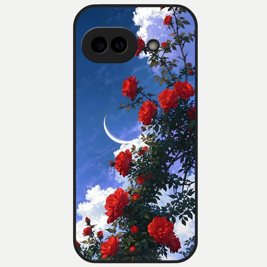  Rose Drift Flowers Glass Case for Google Pixel 10A back cover – full design glossy printed glass finish
