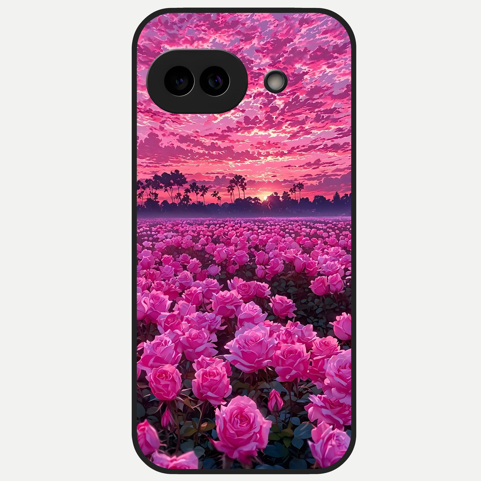  Rose Sunset Valley Glass Case for Google Pixel 10A back cover – full design glossy printed glass finish